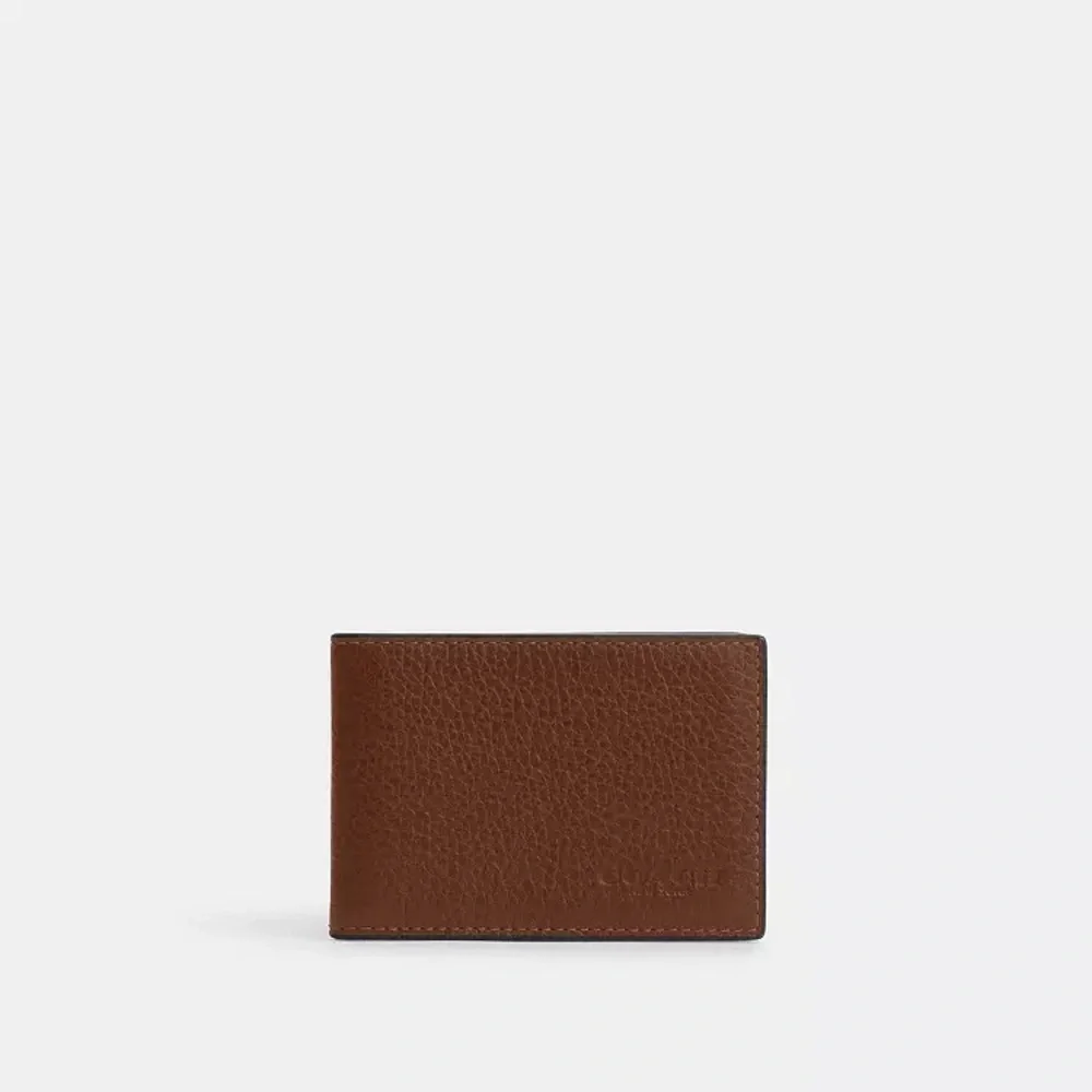 Coach Compact Bifold Brown Leather Wallet Men’s NWT - Picture 9 of 9
